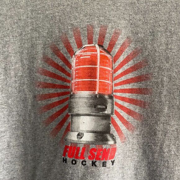 Full Send Hockey Light The Lamp Nelk Boys T-Shirt Gray Color Men's Large - Picture 2 of 4